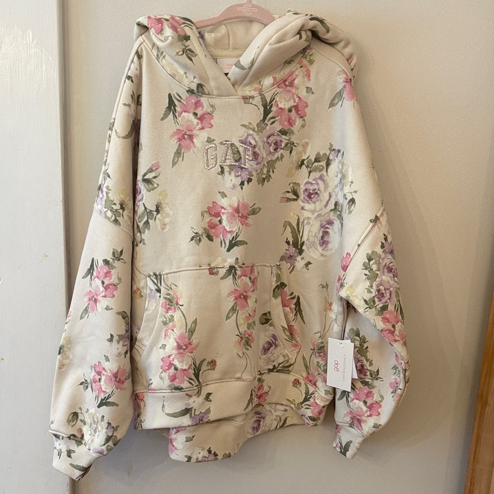 Gap x LoveShackFancy girls floral hoodie size M